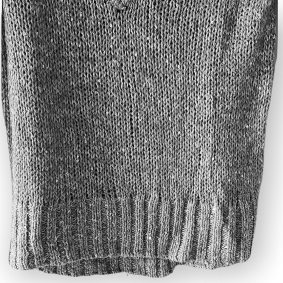 Mudd Womens Junior Silver Gray Sparkly Sequin Long Sleeve Pullover  Sweater M - Picture 4 of 13
